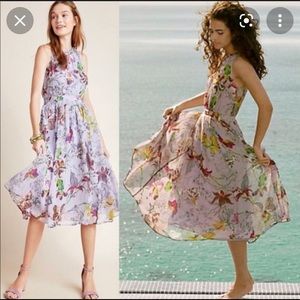 Anthropologie Lilac Purple Floral Dress 